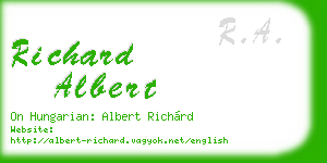 richard albert business card